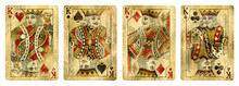 Four Kings Vintage Playing Cards - Isolated On White
