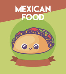 Wall Mural - card with Mexican food label