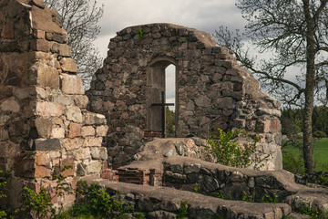 Poster - Church ruin in Sweden built in the 12th century