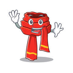 Sticker - Waving scarf mascot isolated in the cartoon