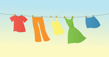 Clothes Hanging On A Clothesline