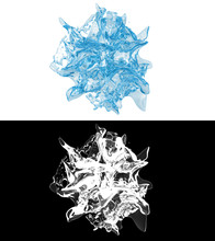 3D Illustration Of A Blue Water Splash With Alpha Layer
