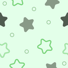 Seamless Green Star Pattern