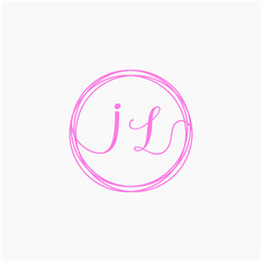 Letter IL logo template. Creative fashion logo design, couple letter , beauty icon. Initial handwriting or handwritten logo for identity. Logo with hand drawn style. wedding concept -vector