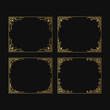 © Kirill - Hand drawn golden vintage frames set. Elegant ornate wedding gold borders. Vector isolated filigree invitation card.