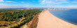 Aerial panorama of the beautiful beach of Baltic Sea in Gdansk, Poland