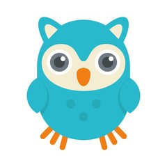 Wall Mural - cute kid owl icon. flat illustration of cute kid owl vector icon for web design