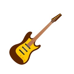 Wall Mural - Play guitar icon. Flat illustration of play guitar vector icon for web design