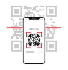 scan qr code with mobile phone. electronic , digital technology, barcode.