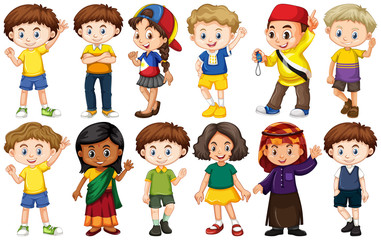 Sticker - Set of children from different countries