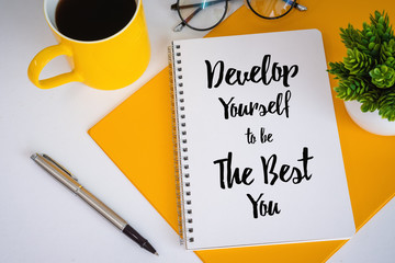 Wall Mural - Notebook With Inspirational and Motivational Quote.