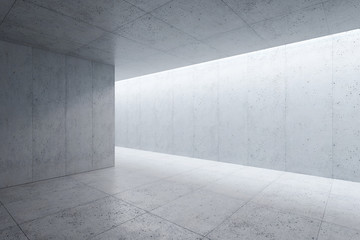 Poster - blank concrete space interior, 3d rendering