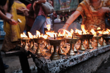 Offering of butter lamps