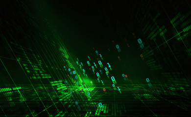 Wall Mural - digital cyberspace. network and global database. 3d illustration of clusters of information with a b