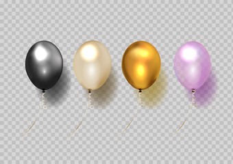 Wall Mural - Balloons isolated on transparent background.