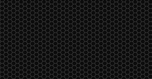 Black Seamless Hexagonal Pattern. Abstract Vector Background. Hi Tech Carbon Design.