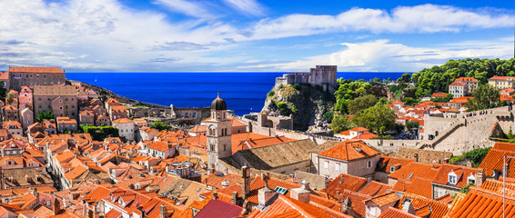 Wall Mural - Travel and landmarks of Croatia - adriatic pearl Dubrovnik ancient city in Dalmatia