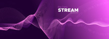 Digital Particles. Purple Big Data Stream. Light 