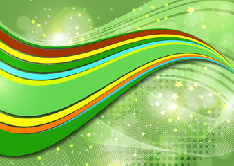 Wall Mural - smooth wave lines abstract background - colored curved stripes and lines in a motion concept and wit