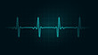 Pulse rate Line on green chart background of monitor. Illustration about heart rate and Cardiogram monitor.