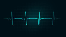 Pulse Rate Line On Green Chart Background Of Monitor. Illustration About Heart Rate And Cardiogram Monitor.