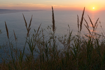 Sticker - Sonnenuntergang bei Nazare, Portugal