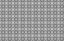 Black And White Ornate Kaleidoscopic Pattern 