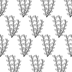 Poster - pattern of christmas floral decoration on white background