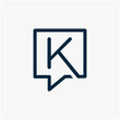 © gemilang - letter K with speech bubble line logo. talk logo vector modern illustration graphic abstract template. Chat concept Logo Template - VECTOR