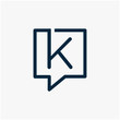 © gemilang - letter K with speech bubble line logo. talk logo vector modern illustration graphic abstract template. Chat concept Logo Template - VECTOR