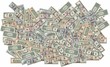 © udmurd - Pattern - a solid carpet - from banknotes of various face values of the American currency - US dollars (USD)