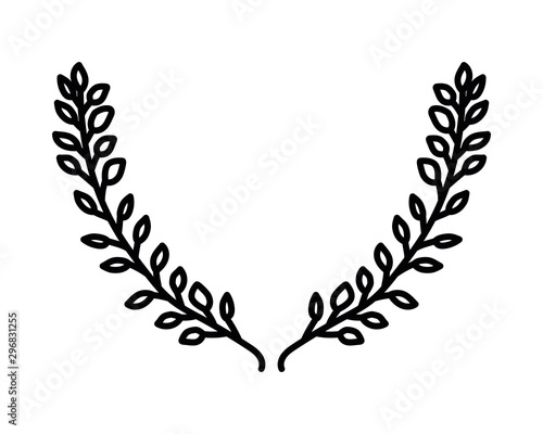 Fotomural branch with leafs decorative icon
