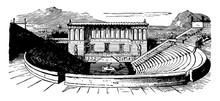 Theater Of Segesta Is One Of The First Greek Amphitheaters Vintage Engraving.