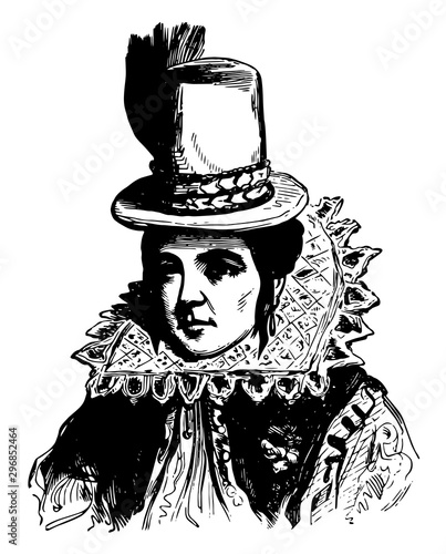 Fotografía Pocahontas vintage illustration