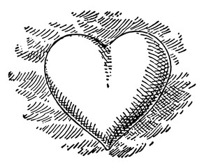 Wall Mural - Heart vintage illustration.