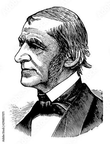 Fotografía Ralph Waldo Emerson vintage illustration