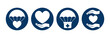 Humanitarian Aid Round Isolated Icon Set
