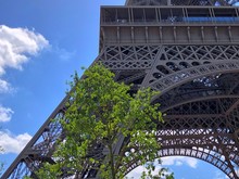 Close Up Of The Eiffel Tower Structure In Paris, France