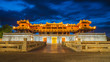 Imperial City Entrance Night Time. Citadel Historical building and vietnamese landmark in the old city of hue Vietnam