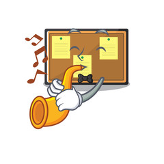 Sticker - With trumpet bulletin board isolated in the mascot