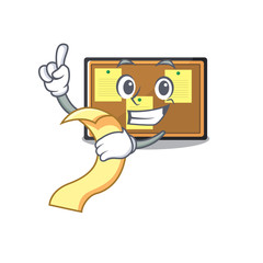 Sticker - With menu bulletin board isolated in the mascot