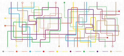 metro map tube subway scheme. city transportation vector complex grid. underground map. dlr and cros