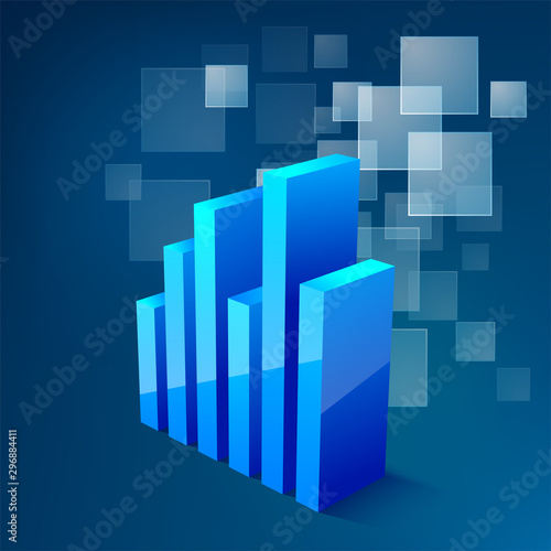 Cuadros en Lienzo Abstract background with 3D bars.