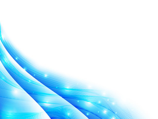 Glowing blue abstract waves design.