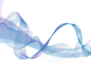 Poster - Blue creative abstract waves design.