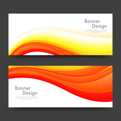 Canvas Print - Website headers or banners design with waves.