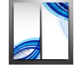 Canvas Print - Website banners with blue abstract stripes.