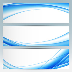 Canvas Print - Website headers or banners with blue waves.