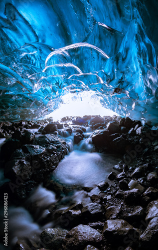 Fotografía Abstract of an ice cave texture, Vatnajokull glacier, Iceland