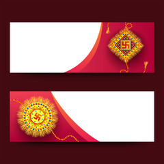 Sticker - Website headers with rakhi for Raksha Bandhan.